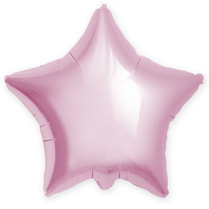 Фольгированная Звезда, Светло-Розовый (46 см)